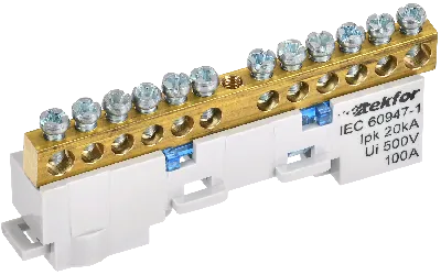 TEKFOR Шина N ноль изолированная на универсальном держателе 6х9-12-С IEK