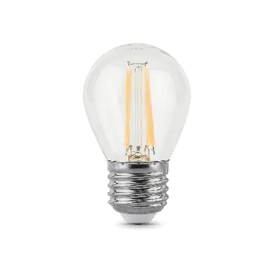 Лампа светодиодная филаментная LED 7 Вт 550 лм 2700К AC150-265В E27 шар P45 теплая  Black Filament Gauss