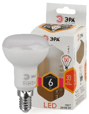 Лампа светодиодная LED R50-6W-827-E14 (диод, рефлектор, 6Вт, тепл, E14 (10/100/2800)