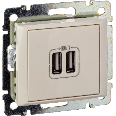 VALENA Розетка двойная USB слоновая кость