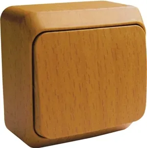 ЭТЮД Выключатель одноклавишный наружный с подрозетником бук