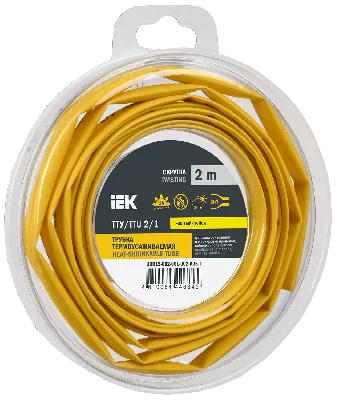 Трубка термоусадочная ТТУ нг-LS 2/1 желтая (2м/упак) IEK