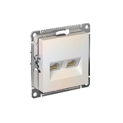 Розетка ATLASDESIGN двойная компьютерная RJ45+RJ45 категория 5E механизм жемчуг