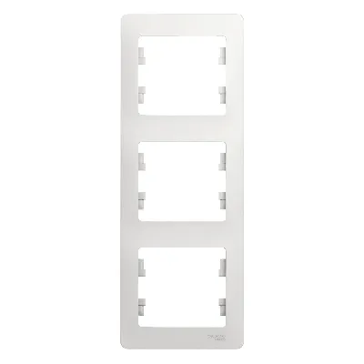 GLOSSA Рамка 3 поста вертикальная белая