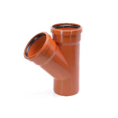 Тройник двухраструбный 45 градусов 110 для наружной канализации