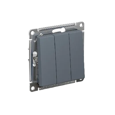 Выключатель трехклавишный ATLASDESIGN схема 1+1+1 10АХ механизм грифель