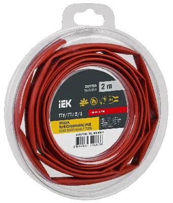 Трубка термоусадочная ТТУ нг-LS 2/1 красная (2м/упак) IEK