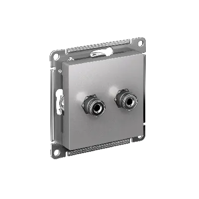 Аудиорозетка ATLASDESIGN двухместная алюминий