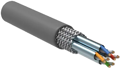 Витая пара S/FTP кат.6A 4x2х23AWG solid LSZH 305м серый