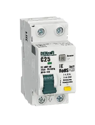 Выключатель автоматический дифференциальный 1P+N 25А 30мА AC х-ка C ДИФ-103 6кА