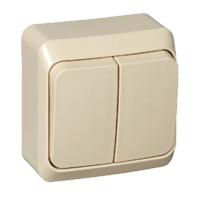 ЭТЮД Выключатель двухклавишный наружный бежевый сх.5