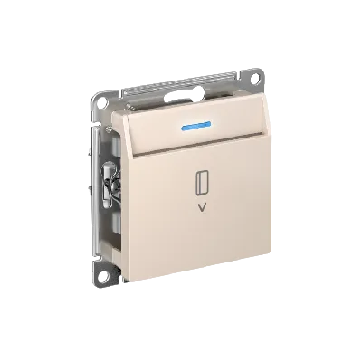 Выключатель карточный, мех, БЕЖЕВЫЙ