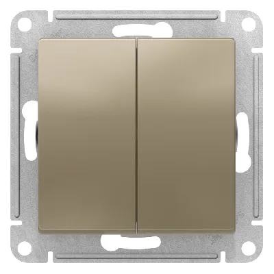 ATLASDESIGN 2-клавишный переключатель, перекрестный, 2 x сх. 7, 10АХ, механизм, ШАМПАНЬ