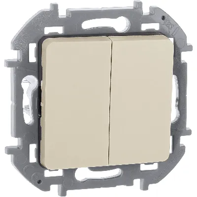 Выключатель двухклавишный INSPIRIA 10 AX 250 В~ слоновая кость