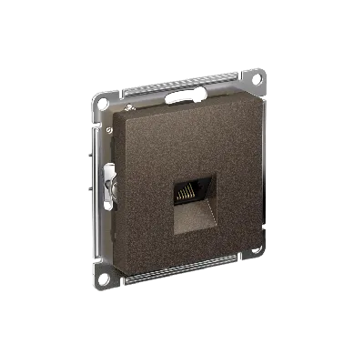 Розетка ATLASDESIGN компьютерная RJ45 механизм мокко