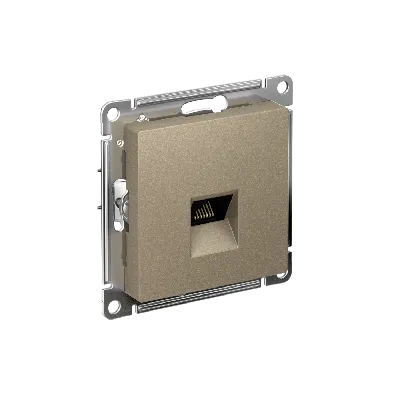 Розетка ATLASDESIGN компьютерная RJ45 механизм шампань