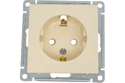 W59 Розетка скрытая с заземлением в рамку  бежевая