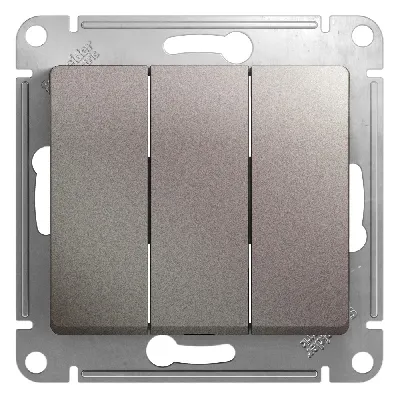 GLOSSA выключатель 3-клавишный сх.3 платина